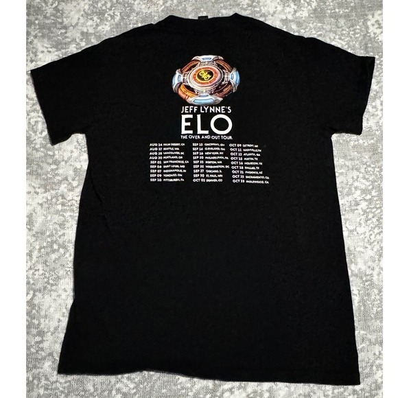 Jeff‎ Lynnes ELO The Over and Out Tour T Shirt Black Gildan Heavy Cotton Size S - Picture 6 of 6